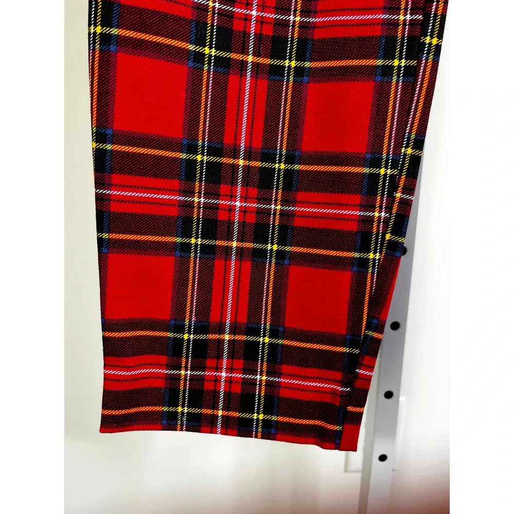 J.Crew Pants 12 Red Winnie Pant Stewart Tartan Plaid Slim Festive Holiday